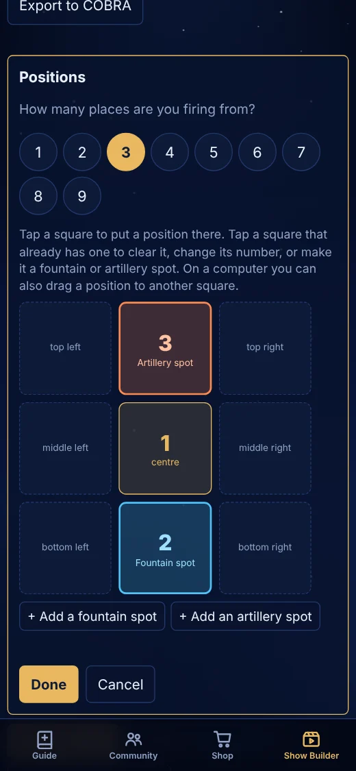 Set up your positions